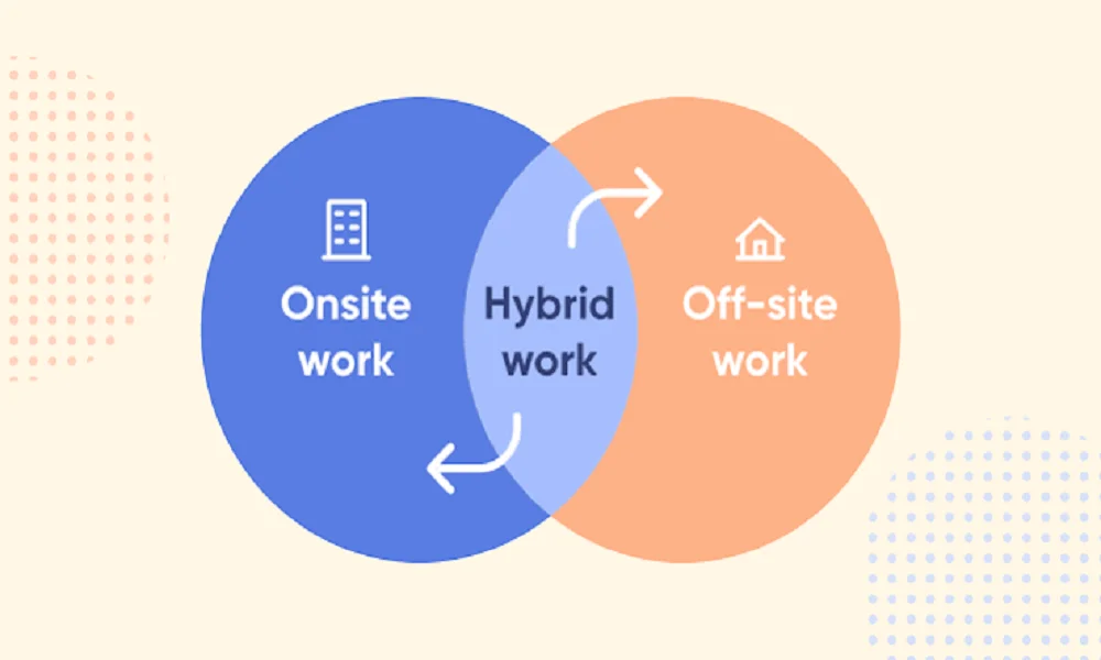 Employee working in a hybrid work model