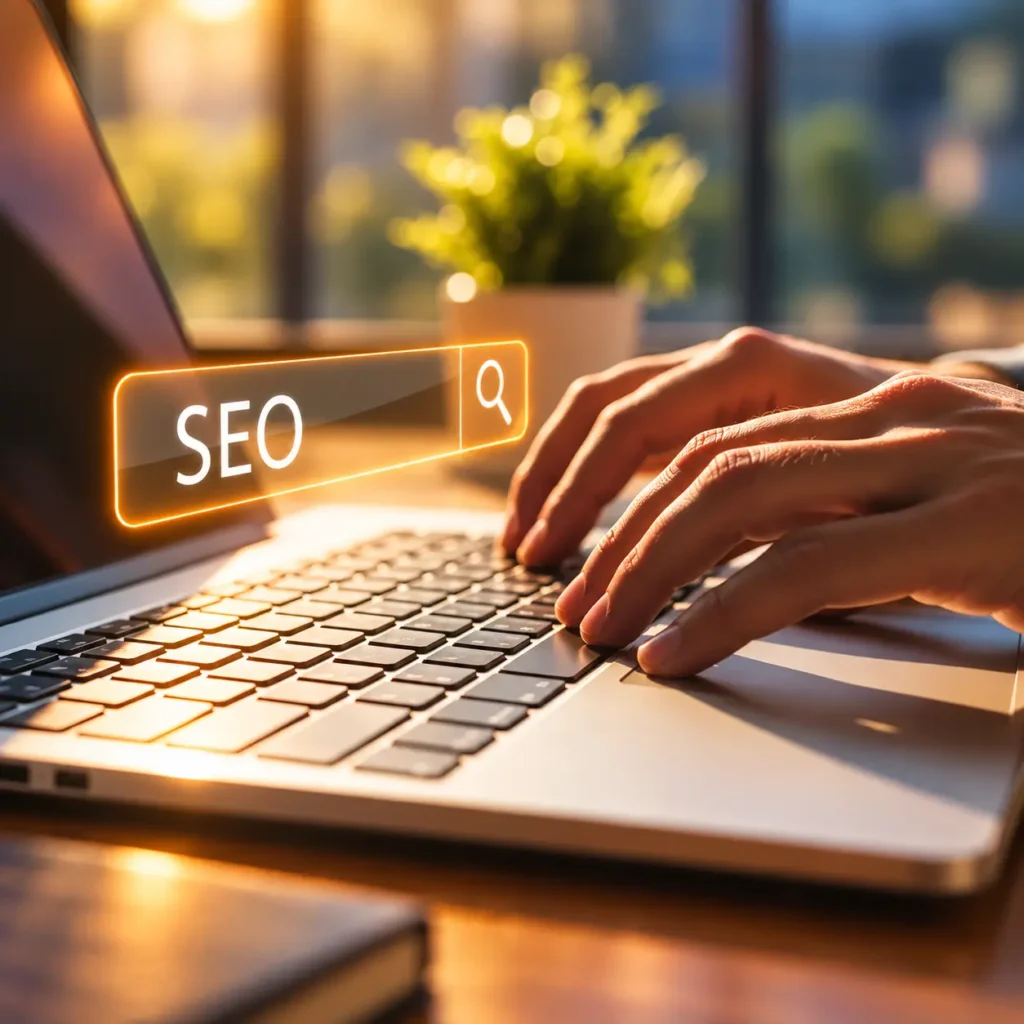 SEO software on a laptop for improving website search rankings